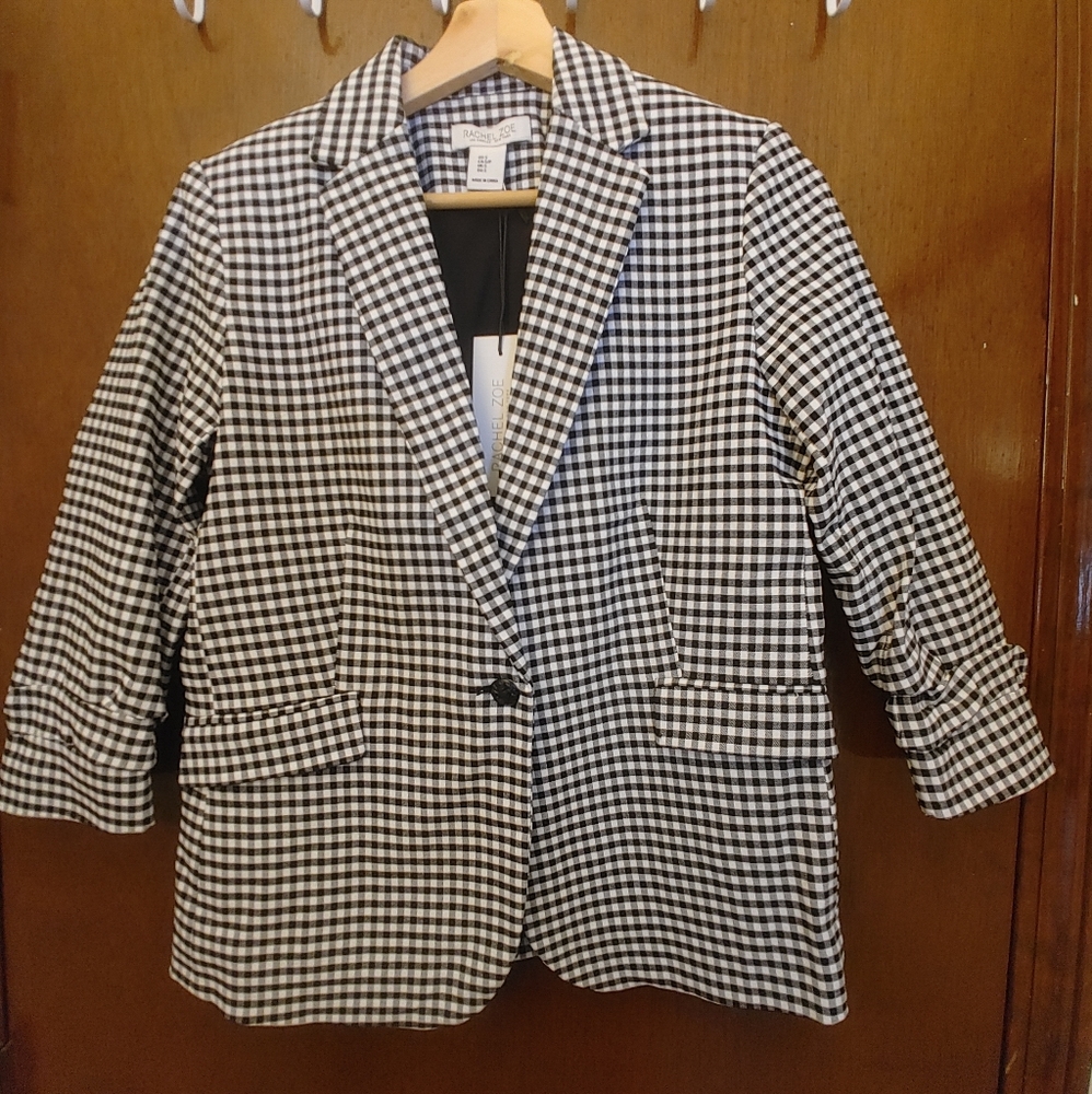 Rachel Zoe checkered print blazer